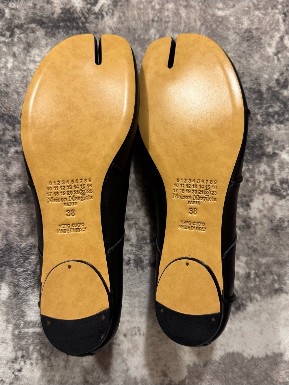 Maison Martin Margiela Black Tabi Leather Ballet Flats Women’s Size EU 38 US 8 - Picture 6 of 7